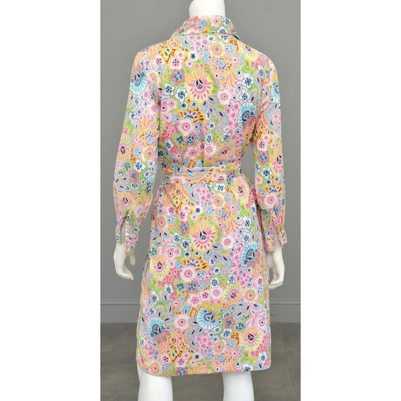 Lilly Pulitzer Dress VTG 1960s "the Lilly" Logo Floral Pink Multicolor Dress - Picture 2 of 13